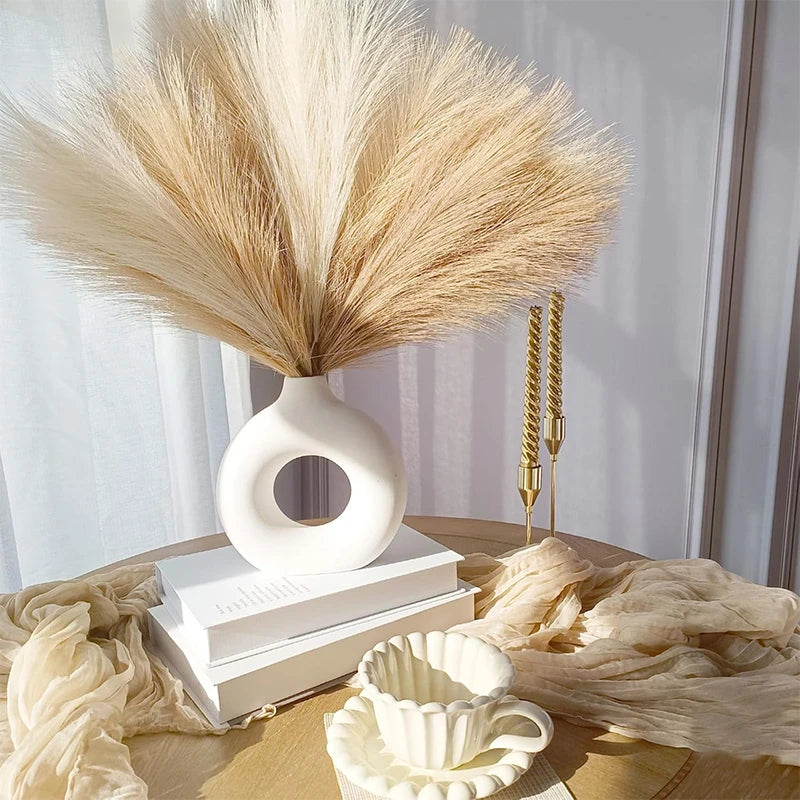Artificial Pampas Grass (6/12/15 pcs, 55cm) – Boho Silk Reed Decor for Vase, Table Styling & Wedding Centerpieces