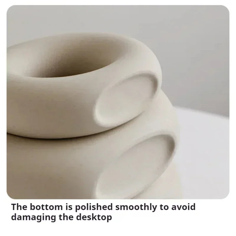 Donut Shape Nordic Vase – Minimalist Hollow Circle Flower Vase for Home Decor