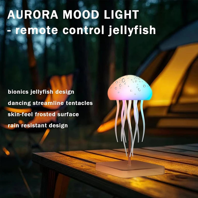 LED Aurora Jellyfish Lamp – 9 Tentacles | RGB Gradient | Remote Control