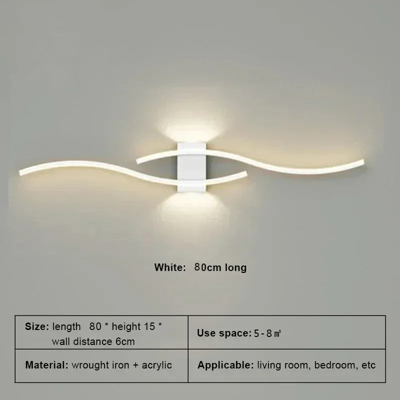 Linea — LED strip wall sconce, 60cm & 80cm
