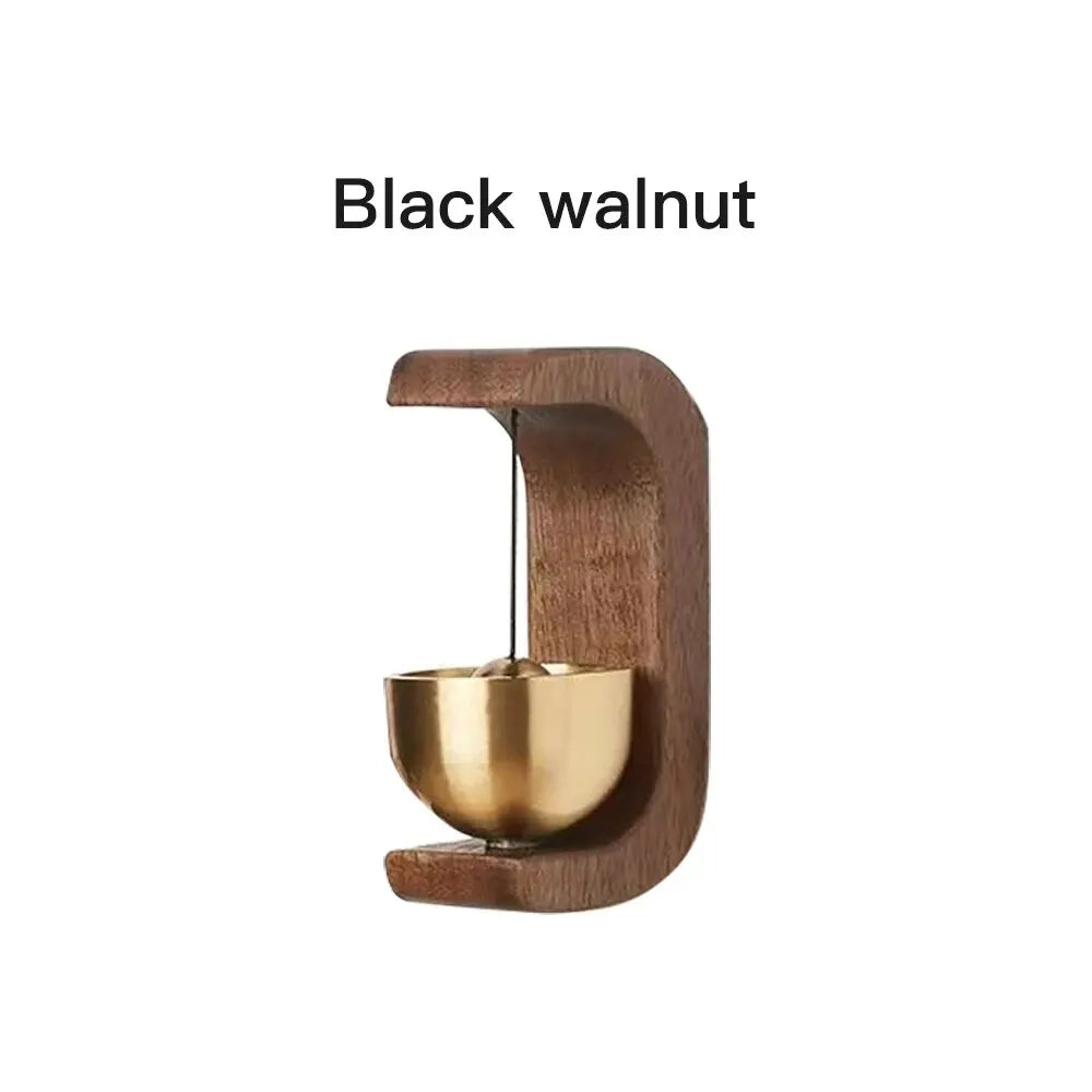 Magnetic Dopamine Wind Bell – Beech & Walnut Wood Copper Chime | Door Reminder Bell for Home, Car, or Office Décor