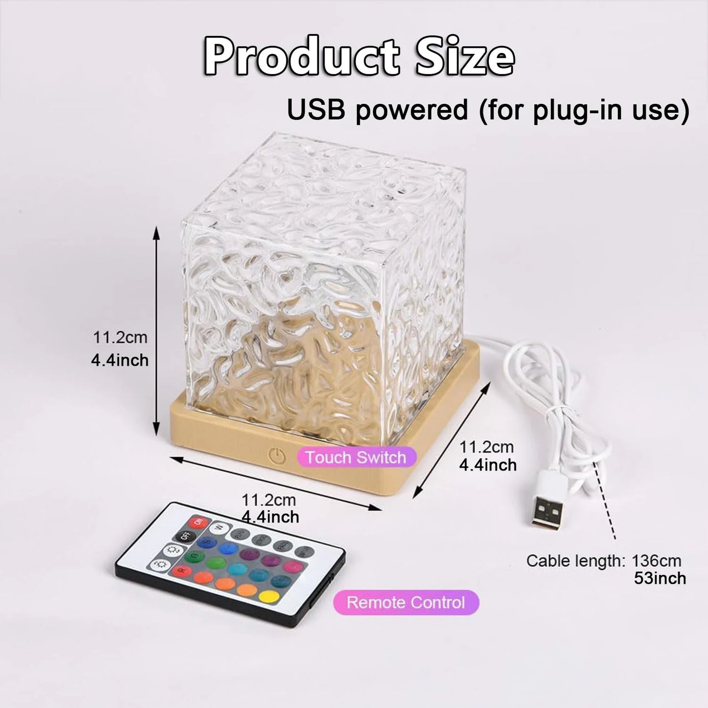 16-Color Ocean Wave Aurora Projector Lamp – USB LED Night Light with Remote, Dimmable & Rotating Water Effect
