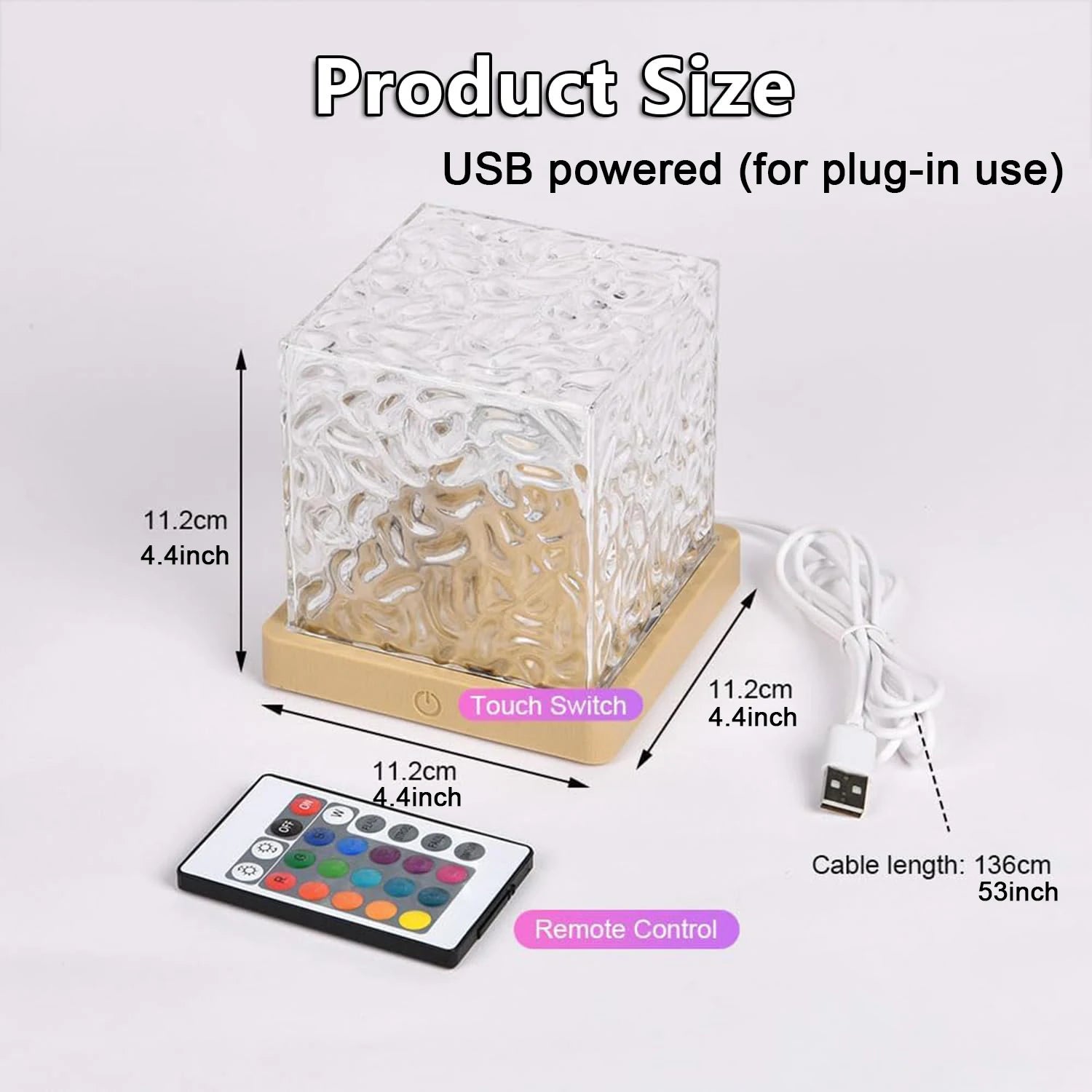16-Color Ocean Wave Aurora Projector Lamp – USB LED Night Light with Remote, Dimmable & Rotating Water Effect
