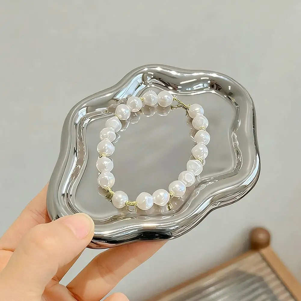 Minimalist Cloud Ceramic Jewelry Tray – Elegant Ring & Earring Organizer Decor