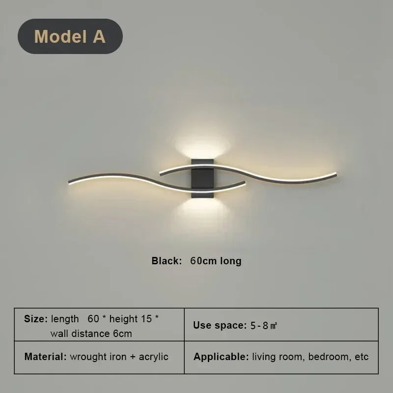 Linea — LED strip wall sconce, 60cm & 80cm