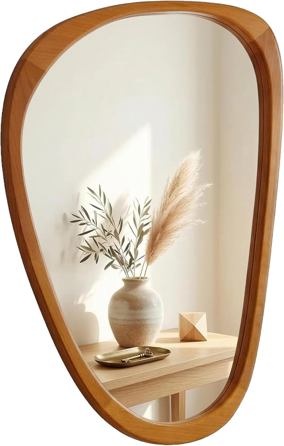 Grove — Solid Wood Asymmetric Wall Mirror, 48"×24"