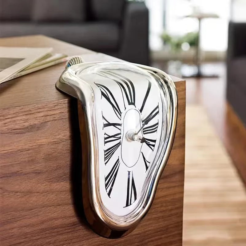Surreal Melting Wall Clock – Salvador Dali Inspired Distorted Wall Decor