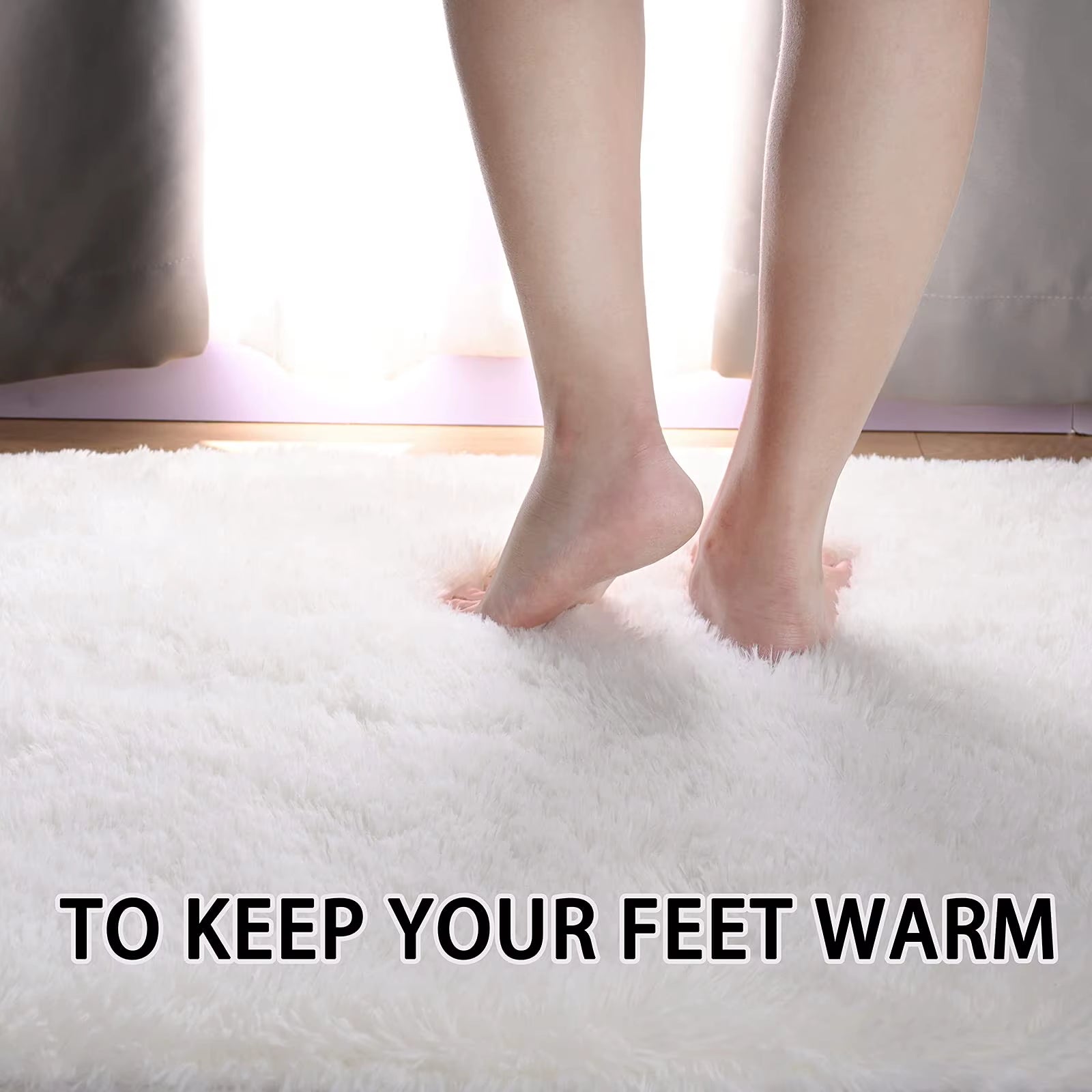 Ellipse Fluffy Plush Carpet – Soft Silky Area Rug for Bedroom, Balcony, Living Room & Playroom Decor