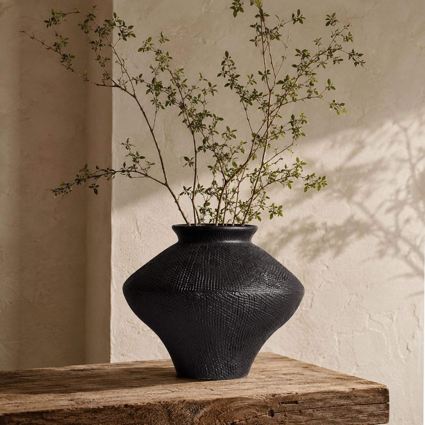 Rust — Textured Rustic Pottery Vase, 6.3"
