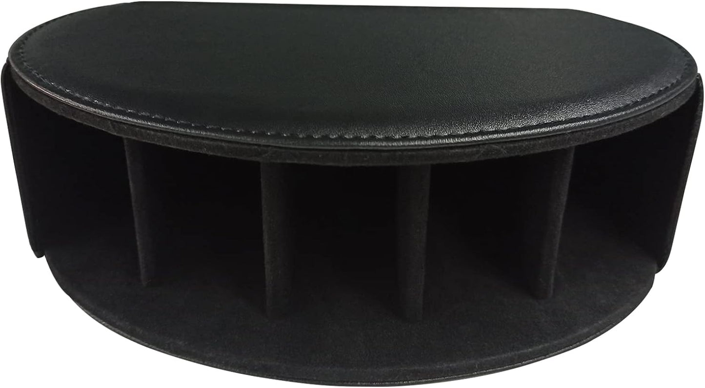 Leather Remote Control Holder – 5 Compartment TV Remote Caddy and Desktop Organizer for Bedside Table or Office Desk
