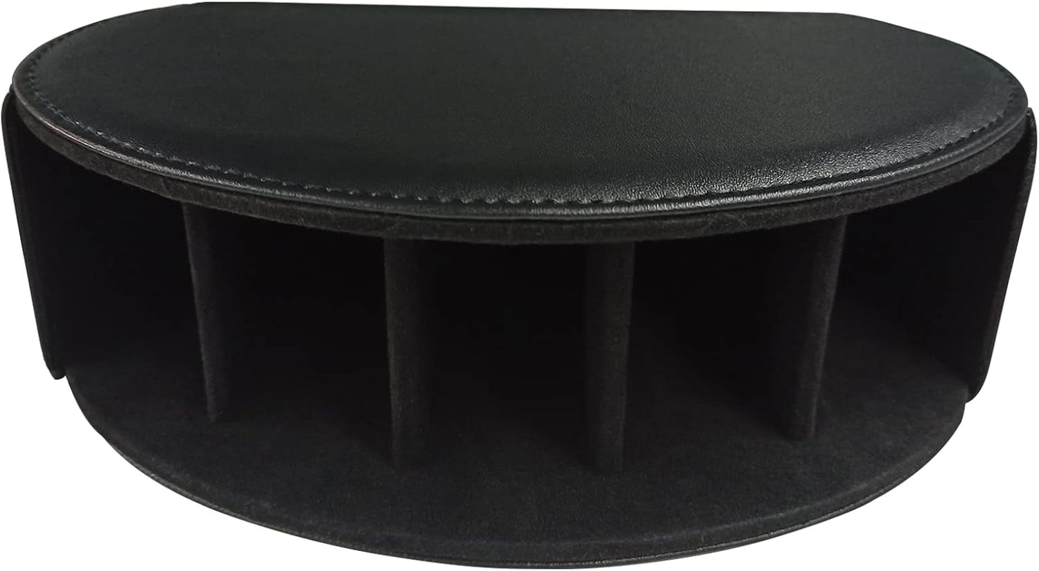 Leather Remote Control Holder – 5 Compartment TV Remote Caddy and Desktop Organizer for Bedside Table or Office Desk