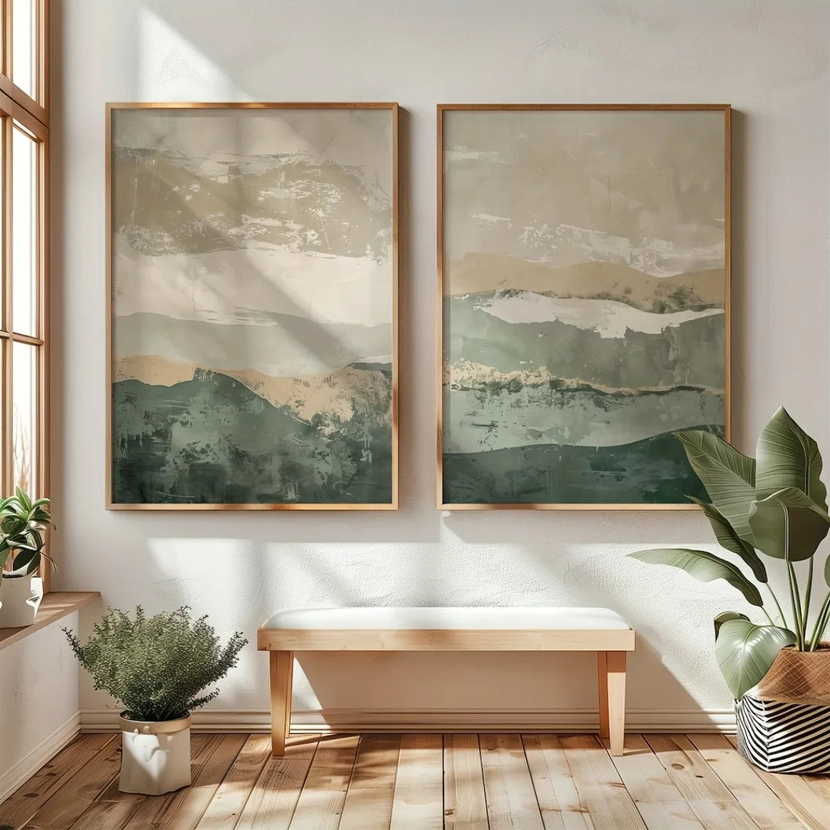 Ridge — Abstract Mountain Canvas Print, Set of 2