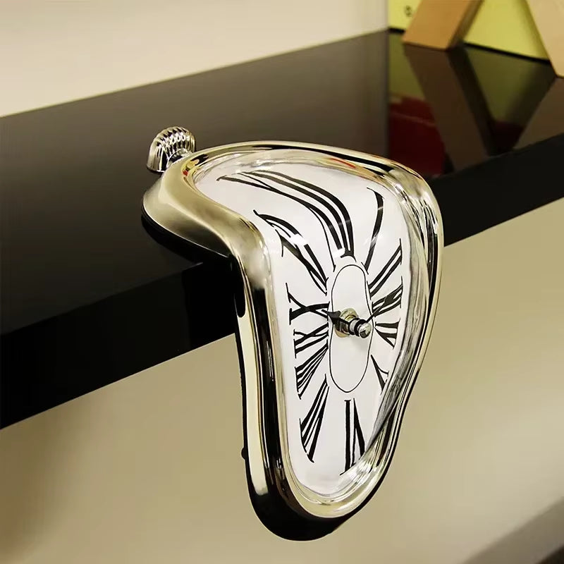 Surreal Melting Wall Clock – Salvador Dali Inspired Distorted Wall Decor