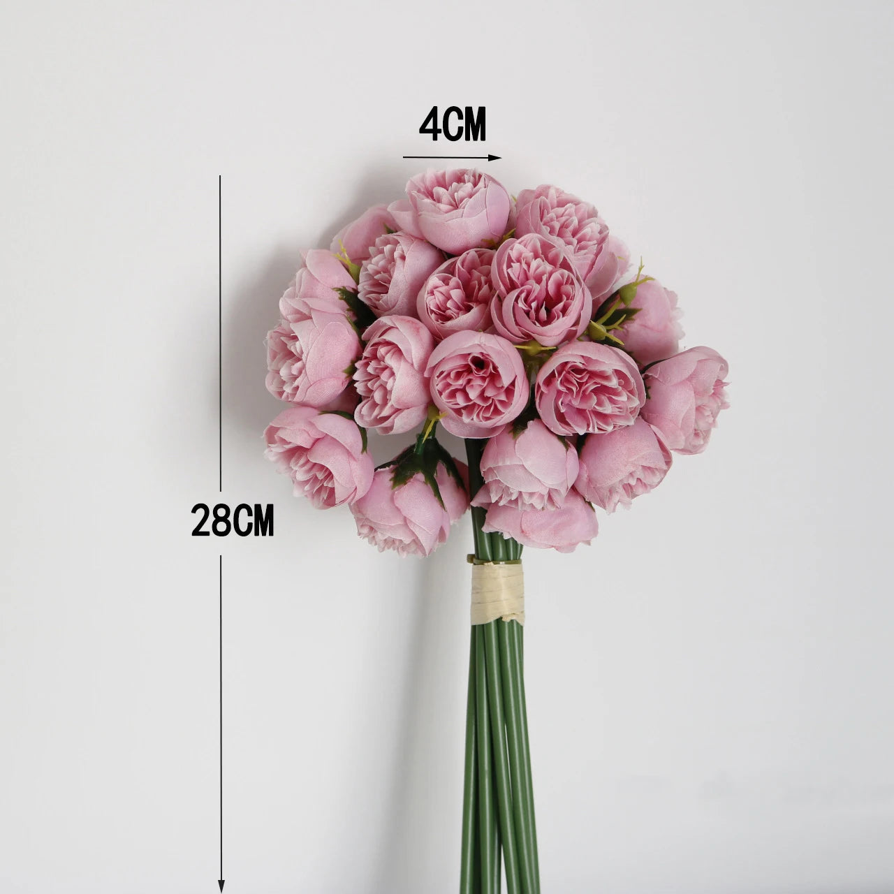 27-Head Artificial Tea Rose Bouquet – Silk Wedding & Home Decor Flowers