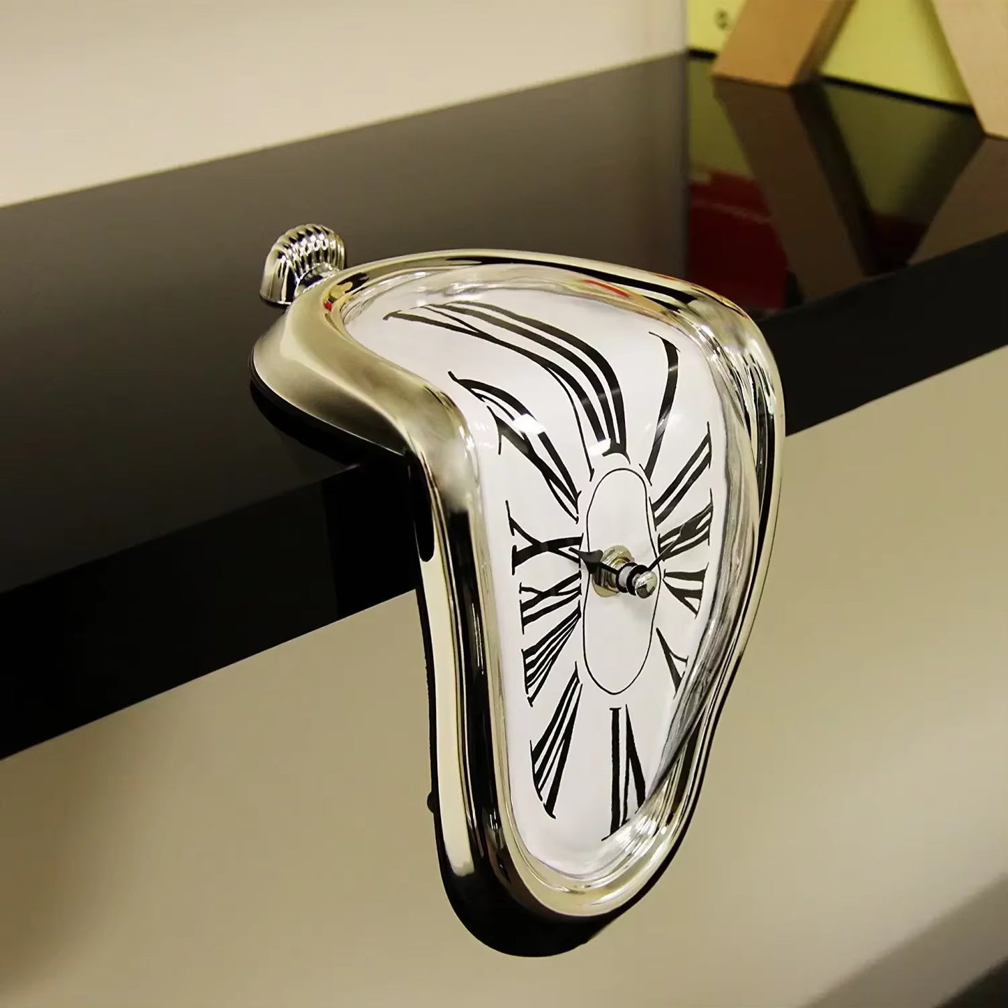 Surreal Melting Wall Clock – Salvador Dali Inspired Distorted Wall Decor
