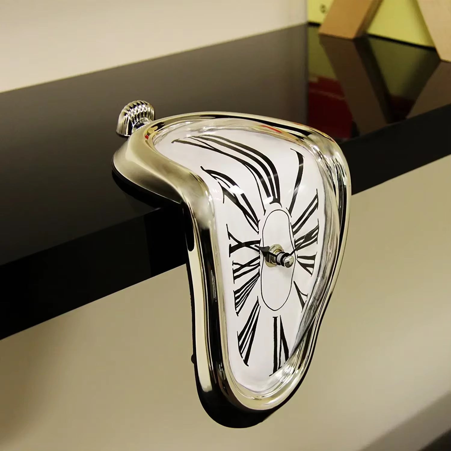 Surreal Melting Wall Clock – Salvador Dali Inspired Distorted Wall Decor