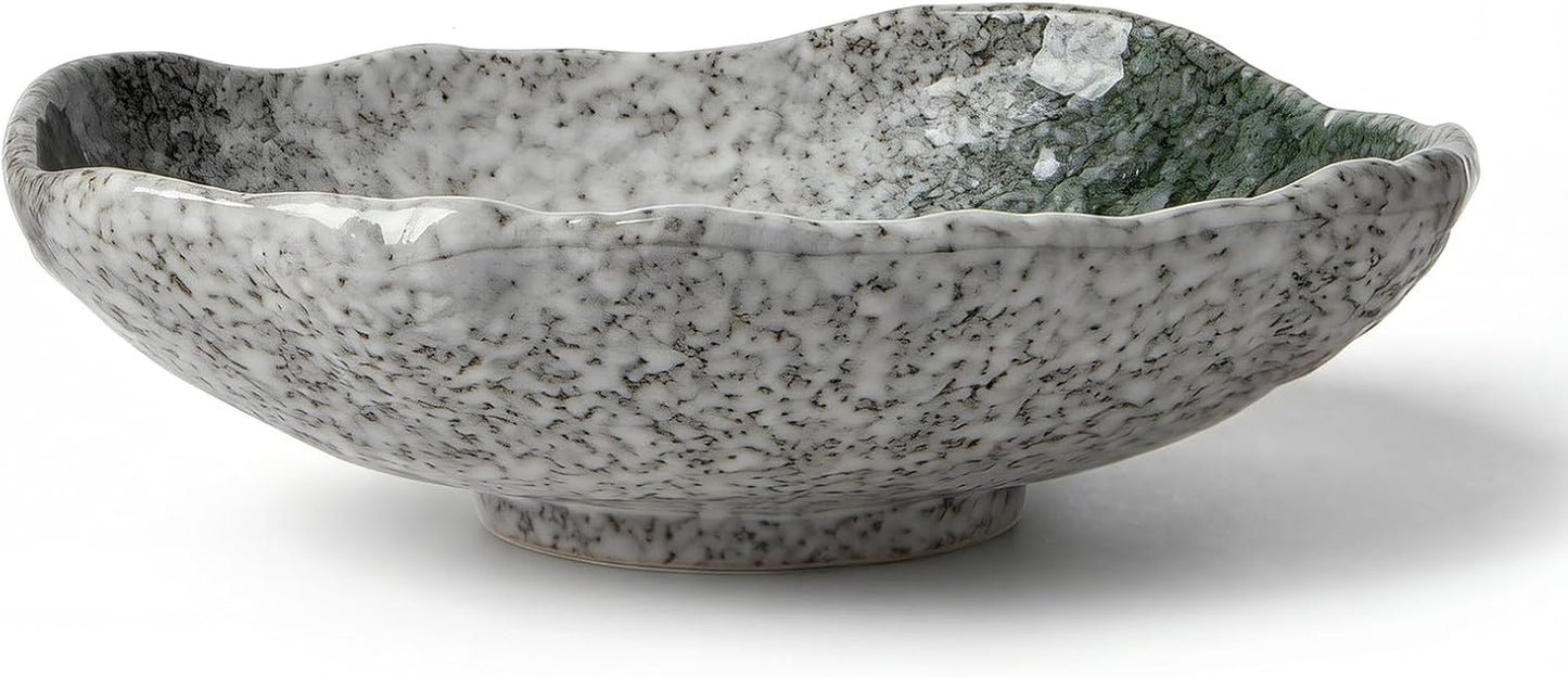 Moss — Irregular Glazed Ceramic Bowl, 9.5"