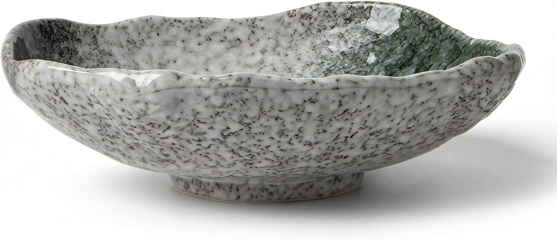 Moss — Irregular Glazed Ceramic Bowl, 9.5"