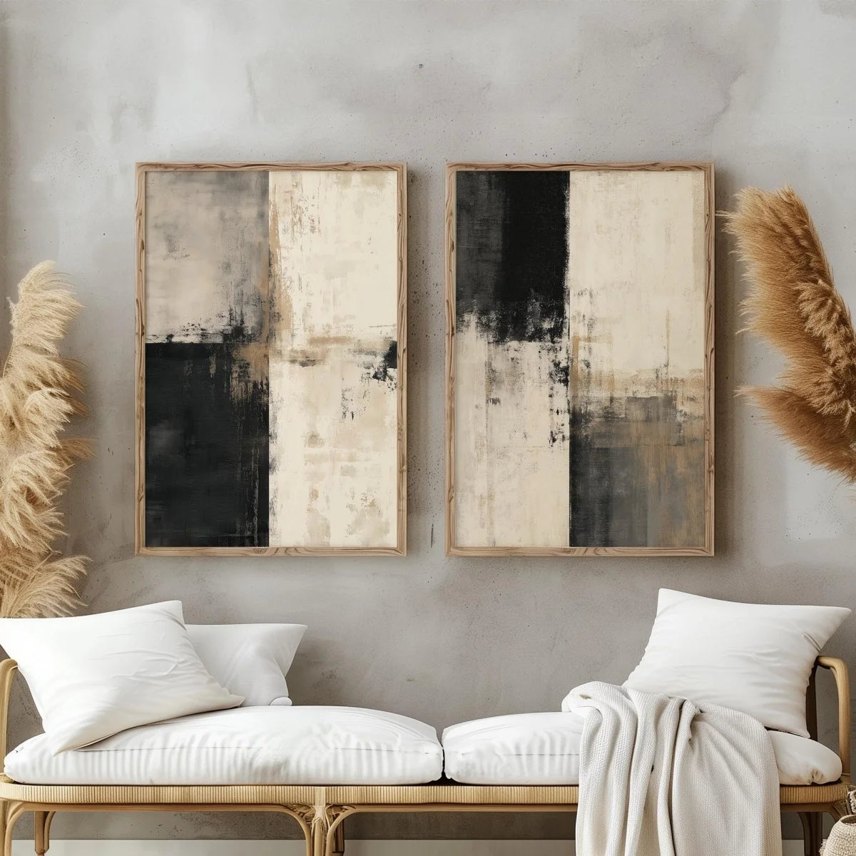 Ridge — Abstract Mountain Canvas Print, Set of 2