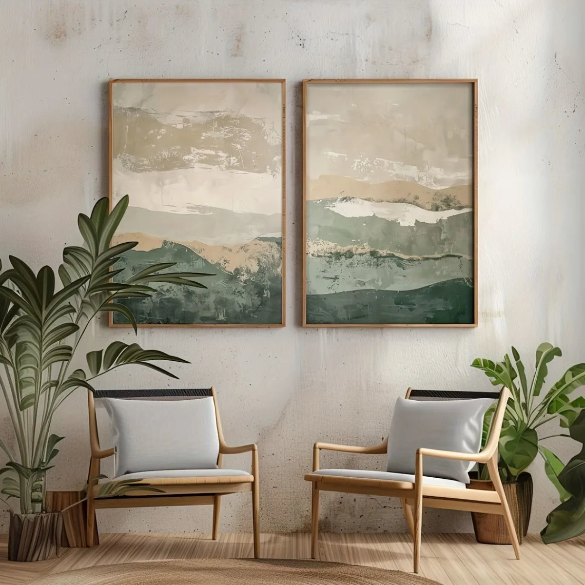 Ridge — Abstract Mountain Canvas Print, Set of 2