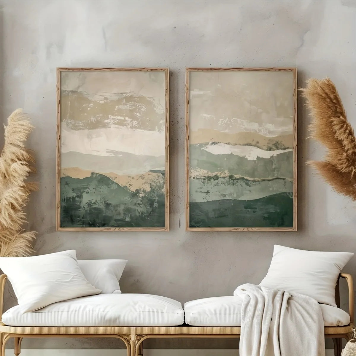 Ridge — Abstract Mountain Canvas Print, Set of 2