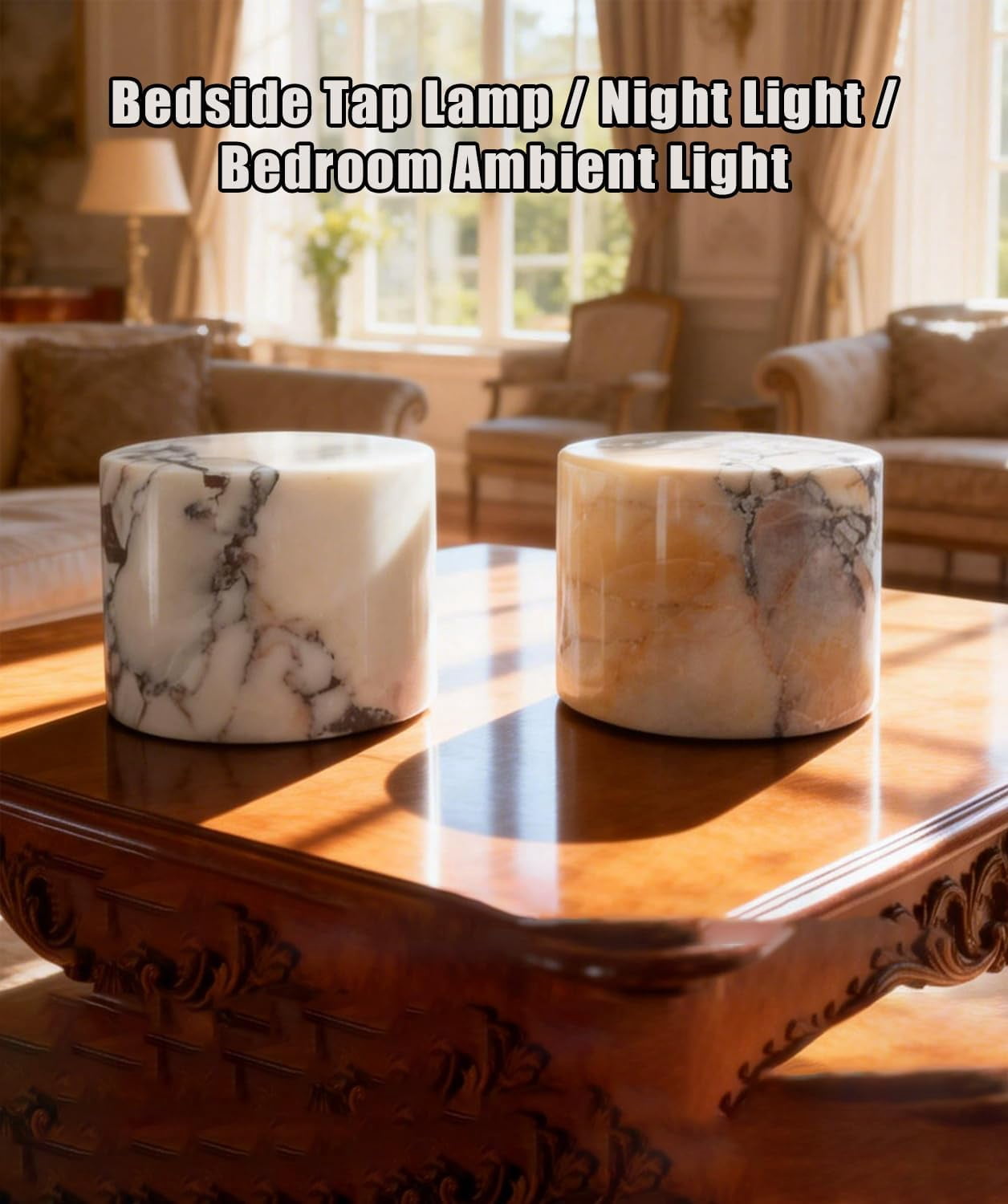 Marble — Natural marble touch lamp, cordless