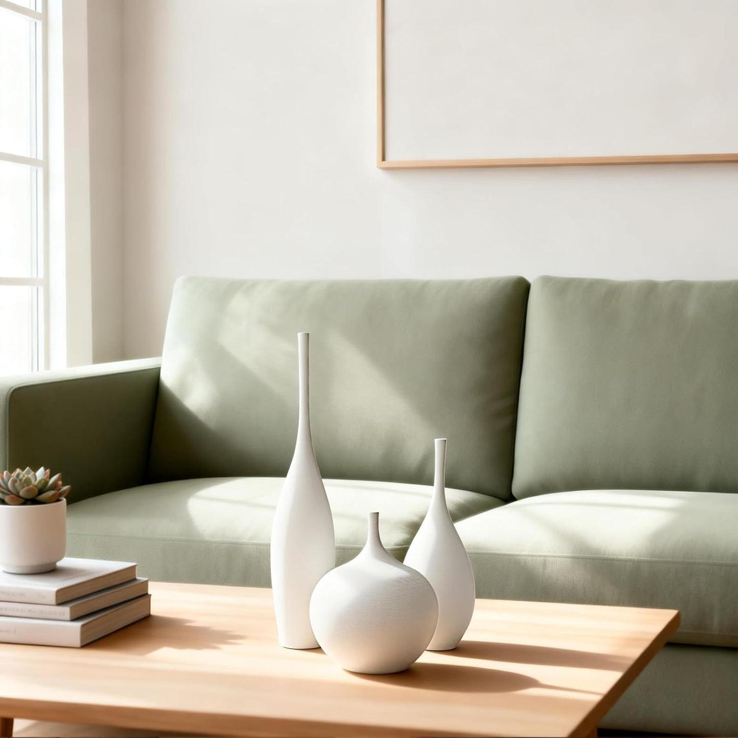 Mist — White Matte Ceramic Vase Set of 3
