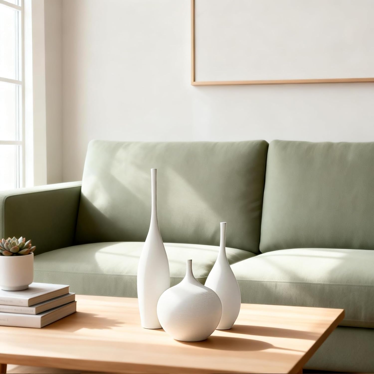 Mist — White Matte Ceramic Vase Set of 3