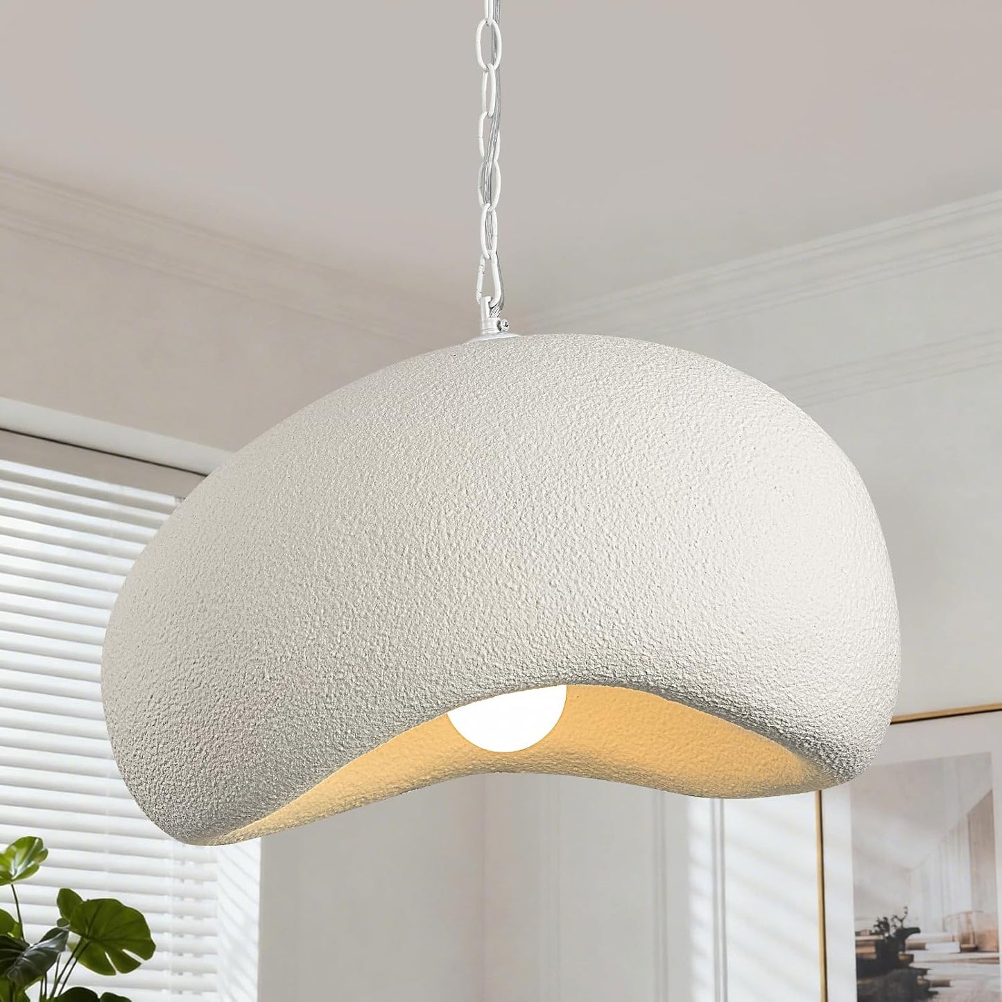 Haze — White Resin Pendant Light, 9.8"