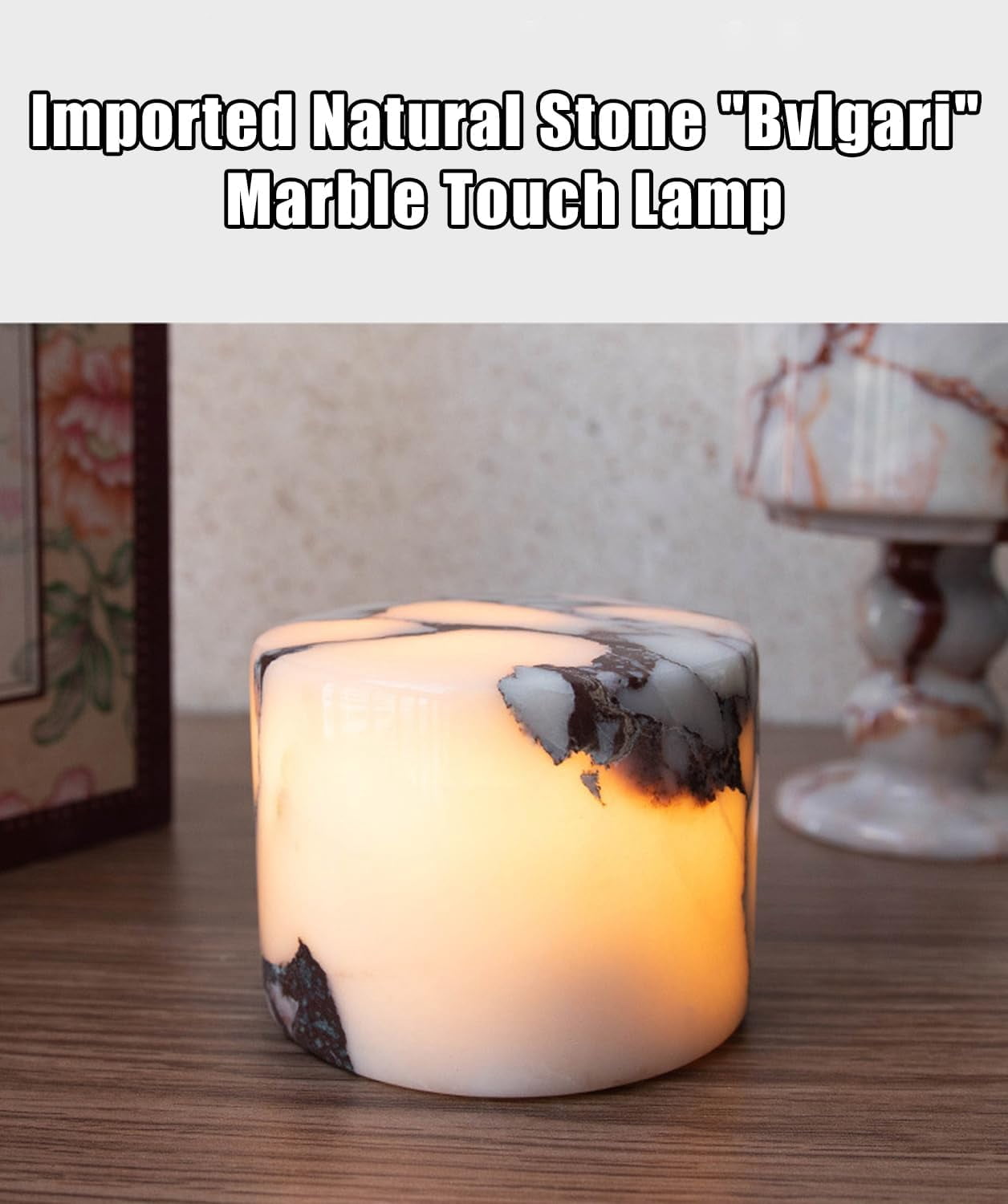Marble — Natural marble touch lamp, cordless