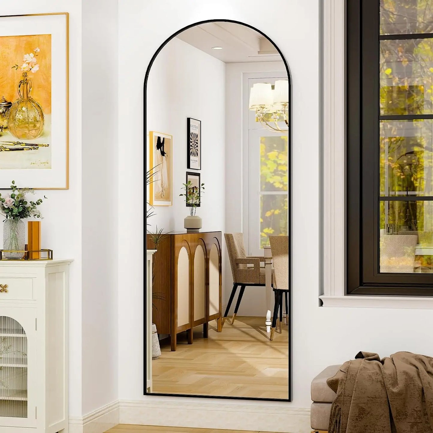 Arch — Full length arched floor mirror, 26" x 71"