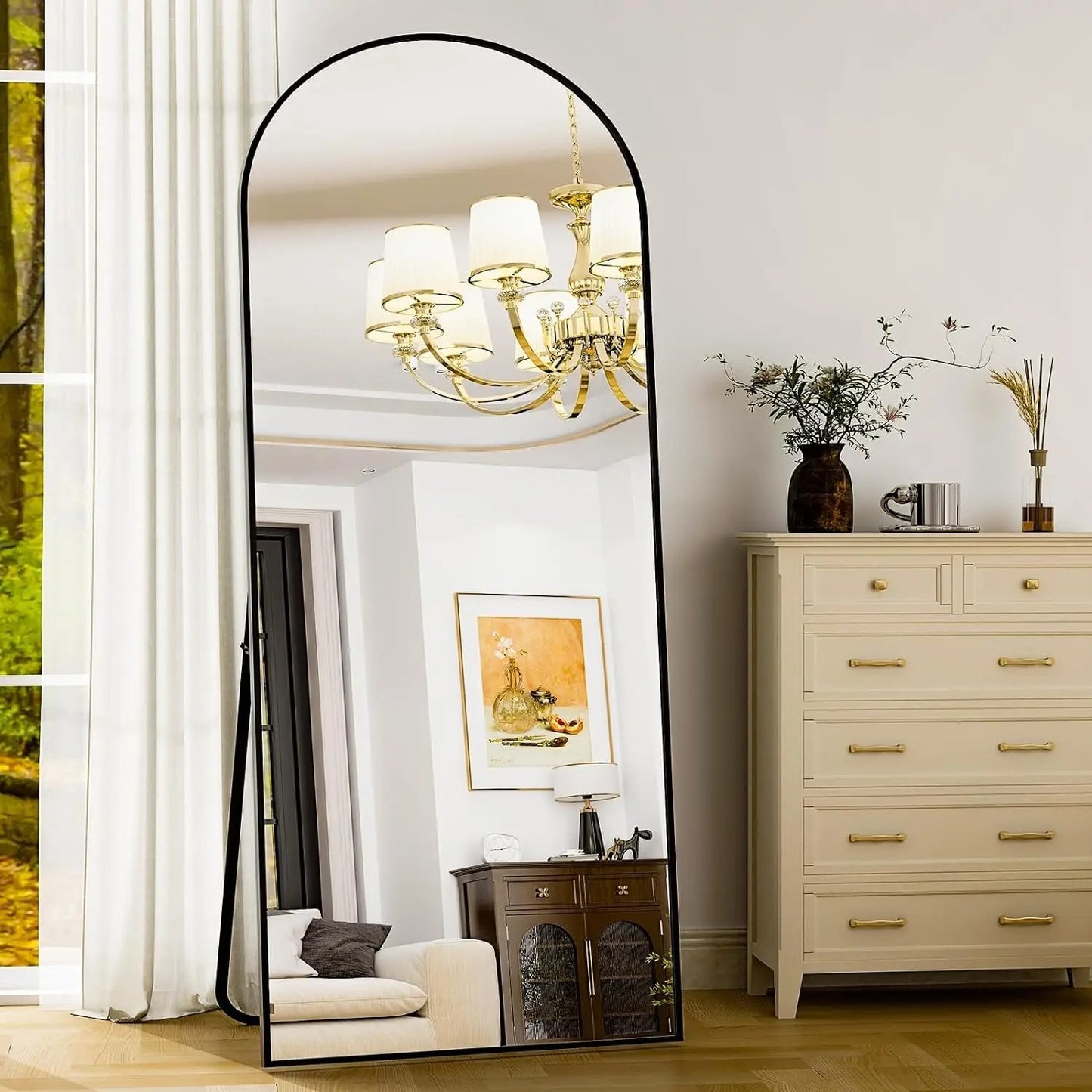 Arch — Full length arched floor mirror, 26" x 71"